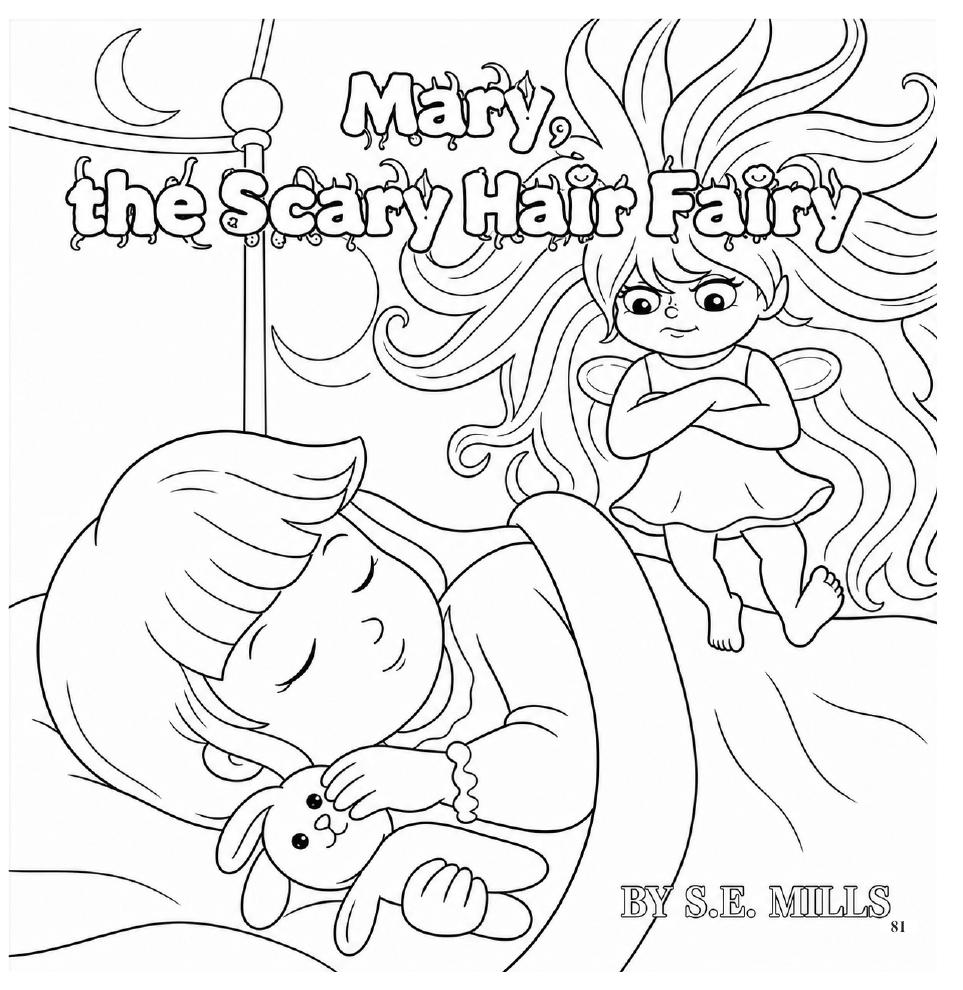 Mary The Scary Hair Fairy coloring-book title page